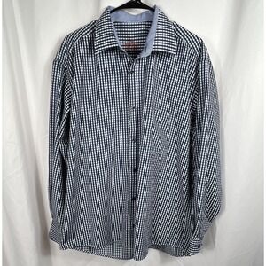 Marcello Sport Men's Size XL‎ Long Sleeve Blue/White Check Button-Up Shirt